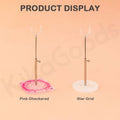 Pattern Series Doll Stand – Pink Checkered & Star Grid
